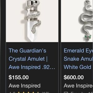 Crystal Snake Pendant Sterling Silver